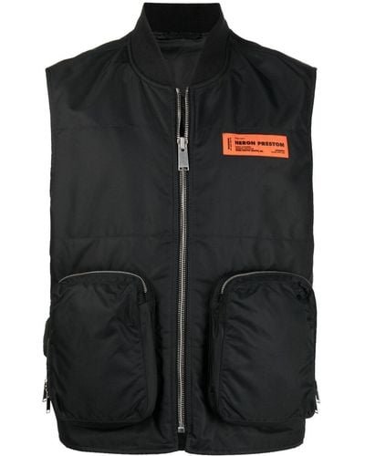 Heron Preston Zip Pocket Vest Jacket - Black