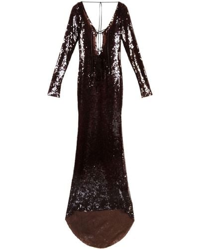 16Arlington Solarium Sequin-embellished Dress - Brown