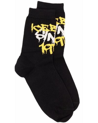 Iceberg Socken mit Graffiti-Logo - Schwarz