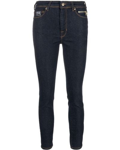 Versace Skinny-Jeans mit Logo-Patch - Blau