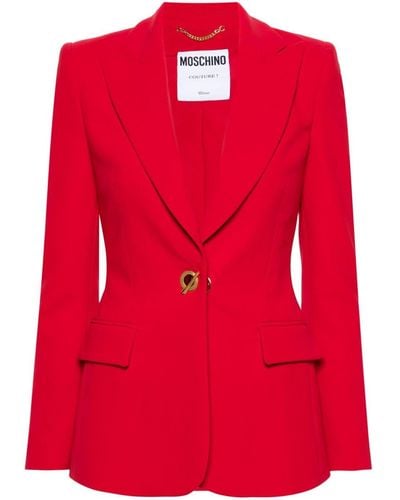 Moschino toggle-fastening Single-breasted Blazer - Red