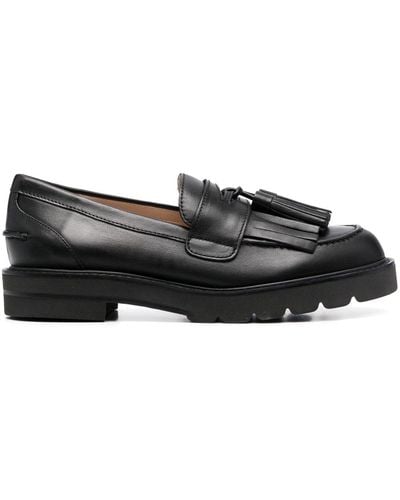 Stuart Weitzman Tassel-detail Leather Loafers - Black