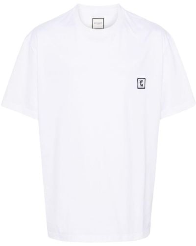 WOOYOUNGMI Logo-embroidered Cotton T-shirt - White