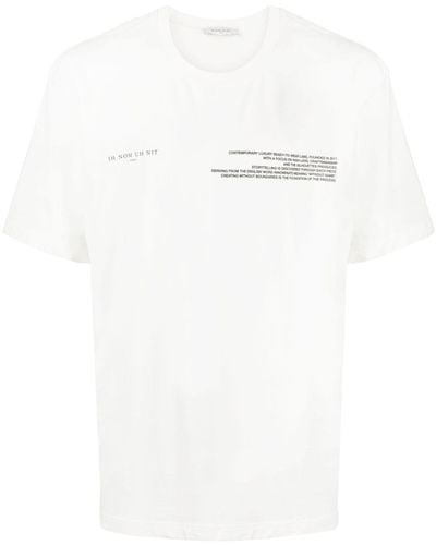 ih nom uh nit Slogan-print Jersey T-shirt - White