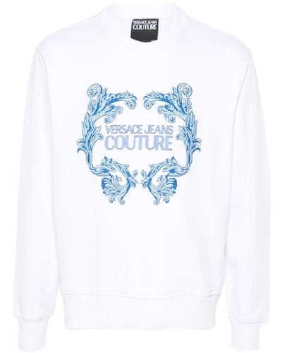 Versace Logo-print cotton sweatshirt - Blu