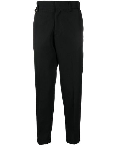 Low Brand Pantalones rectos de talle medio - Negro