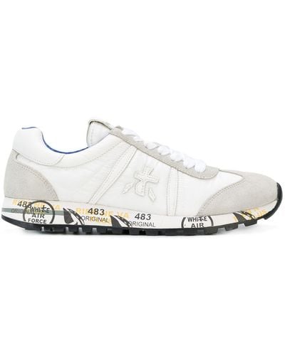 Premiata White And Grey Lucy Trainers