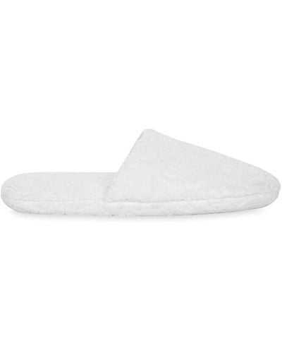 Dolce & Gabbana Embossed-logo Cotton Slippers - White