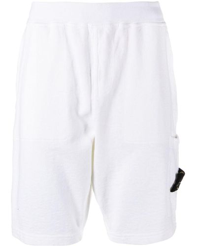 Stone Island Shorts mit Logo-Patch - Weiß