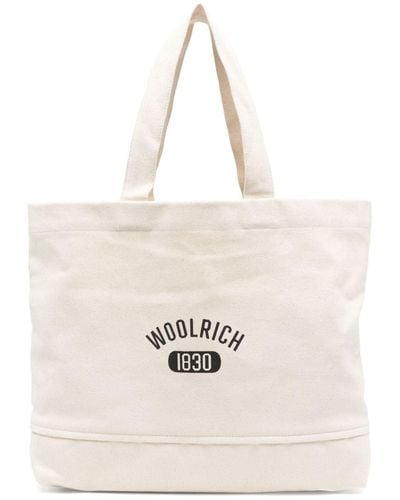 Woolrich Logo-print Canvas Tote Bag - Natural