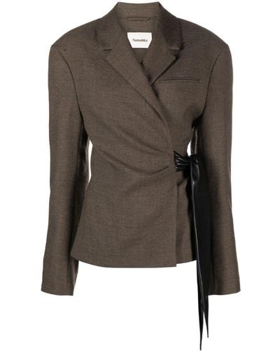 Nanushka Blazer Candace a portafoglio - Marrone