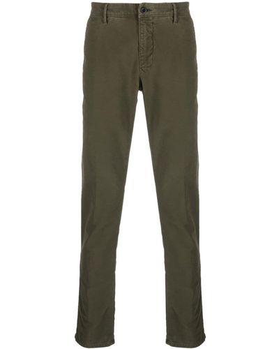 Incotex Pantalones rectos con logo bordado - Verde