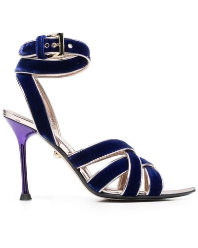 ALEVI 105mm Strappy Leather Sandals - Blue