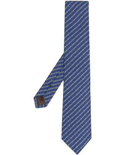 Church's Cravate en soie à imprimé graphique - Bleu