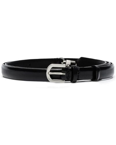 Totême Toteme Double Clasp Leather Belt - Black