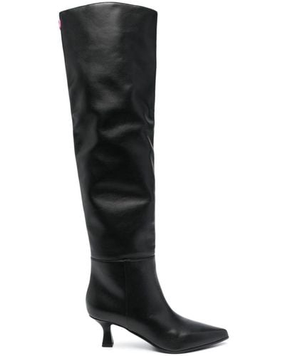 3Juin 60mm Pointed-toe Leather Boots - Black