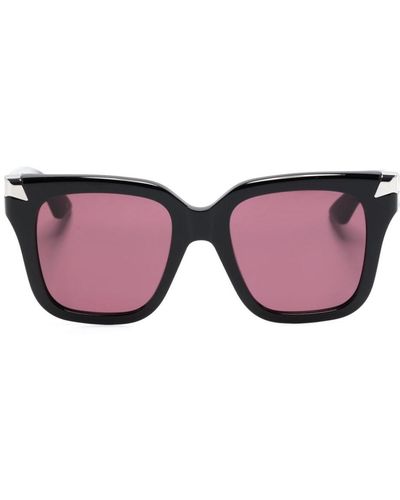 Alexander McQueen Sonnenbrille mit eckigem Gestell - Pink