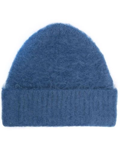 Acne Studios Ribbed Knitted Beanie - Blue