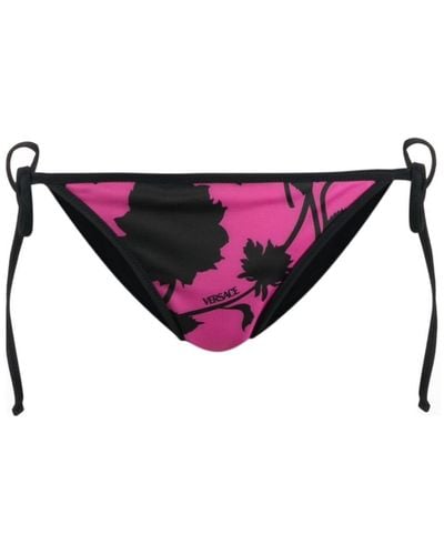 Versace Palm Tree-print Bikini Bottoms - Pink