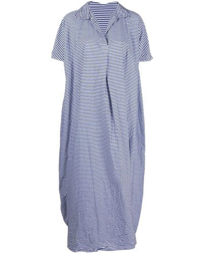 Daniela Gregis Striped Maxi Shirt Dress - Blue