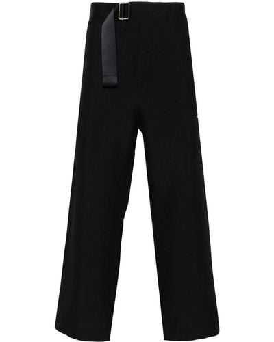OAMC Belted Cotton Straight-leg Pants - Black