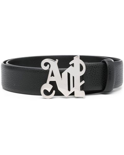 Palm Angels Ceinture en cuir à motif monogrammé - Noir