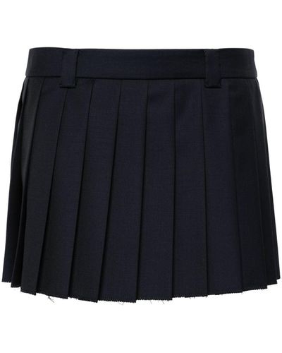 Miu Miu Minifalda con logo bordado - Negro