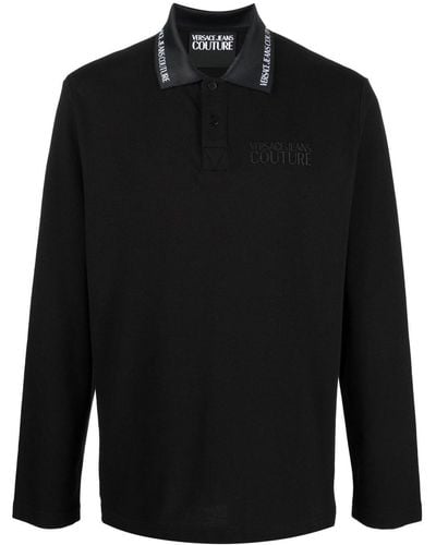 Versace Jeans Couture Poloshirt mit Logo-Stickerei - Schwarz