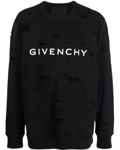 Givenchy Sudadera con efecto envejecido y logo - Negro