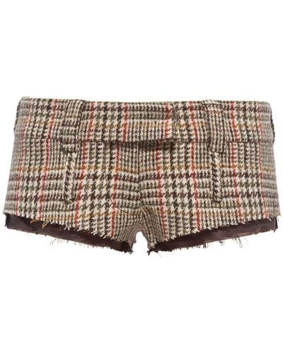 Miu Miu Houndstooth Check Shorts - Multicolour