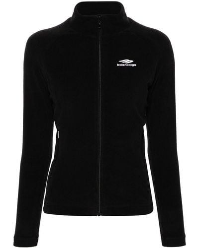 Balenciaga Zip-up Fleece Ski Jacket - Black