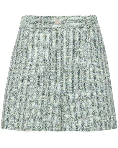 Maje High-waist Tweed Shorts - Green
