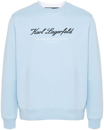 Karl Lagerfeld Felpa con logo in rilievo - Blu