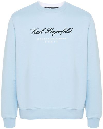 Karl Lagerfeld Sweat Julian à logo en relief - Bleu