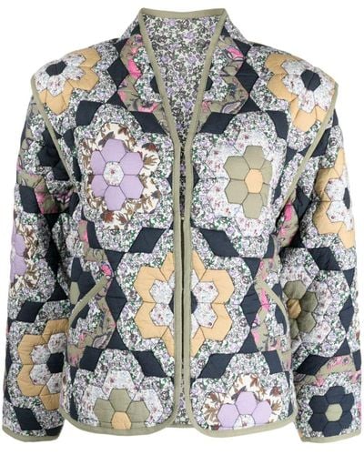 Louise Misha Neliana Floral-print Jacket - Gray