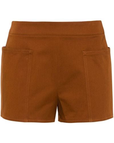 Max Mara Mid-rise Gabardine Shorts - Brown