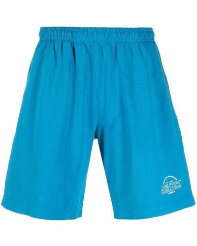 Sporty & Rich Logo-print Swimming Shorts - Blue