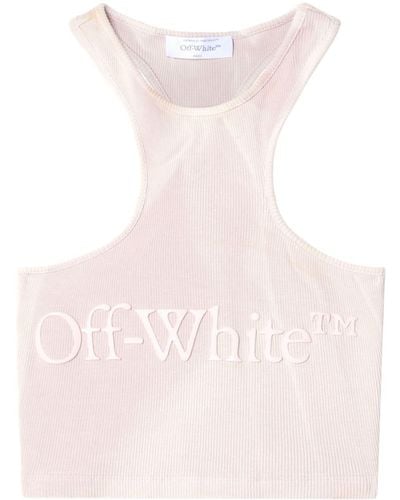 Off-White c/o Virgil Abloh Laundry Rib Rowing Cropped-Top - Pink