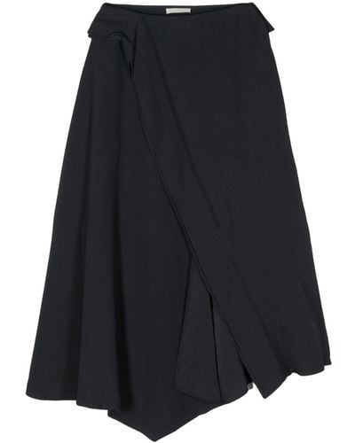 Ulla Johnson Violette Draped Midi Skirt - Black