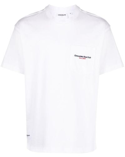 Chocoolate Logo-embroidered Cotton T-shirt - White