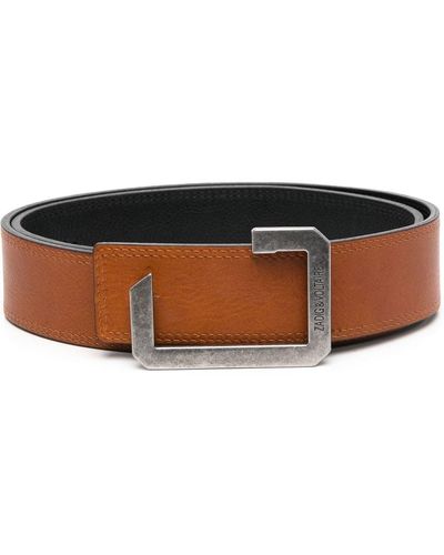 Zadig & Voltaire La Reversible Leather Belt - Brown