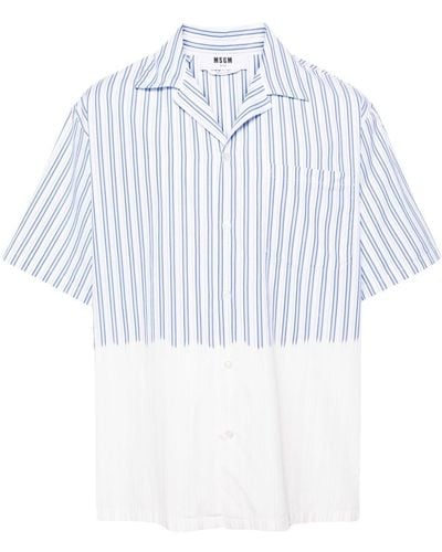 MSGM Pinstriped Cotton Shirt - White