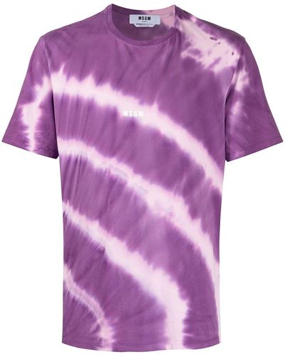 MSGM T-shirt à imprimé tie-dye - Violet