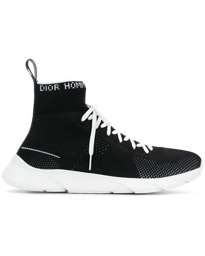 Dior High Top Sock Sneakers - Black
