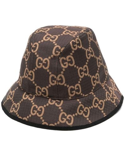 Gucci Sombrero de pescador con motivo GG - Marrón