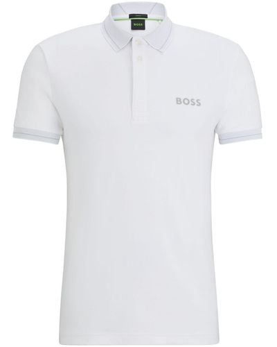 BOSS Polo con logo bordado - Blanco