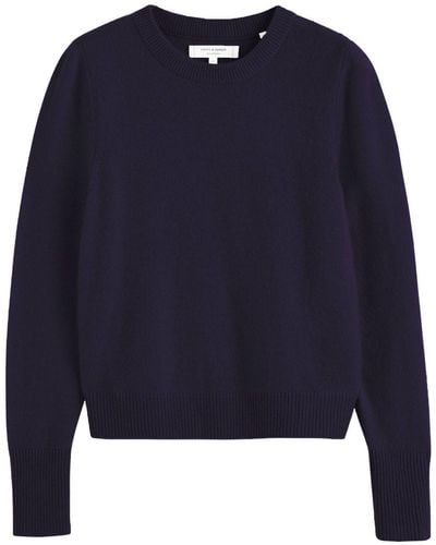 Chinti & Parker The Crop Cashmere Jumper - Blue