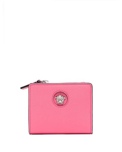 Versace La Medusa Leather Wallet - Pink