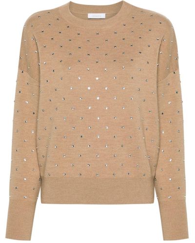 Rabanne Crystal-embellished Wool Sweater - Natural