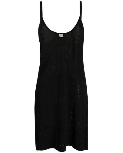 Totême Kleid mit tiefem V-Ausschnitt - Schwarz